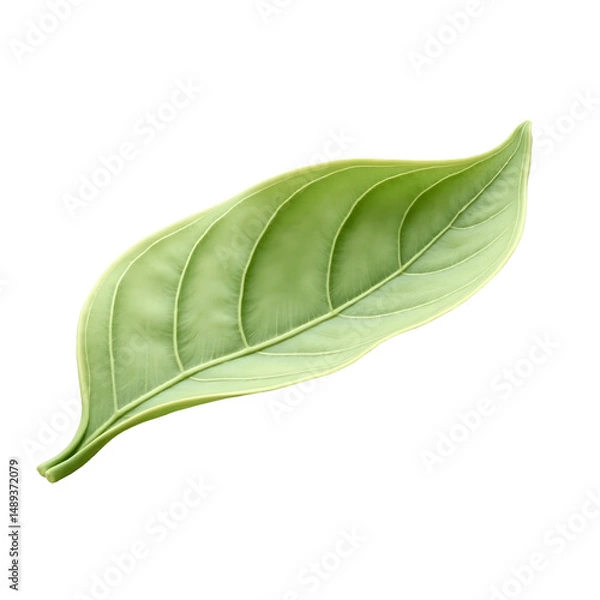 Fototapeta Highly Detailed Realistic and Lifelike Vanilla Planifolia Leaf Isolated on a Plain Background for Scientific Botanical Study