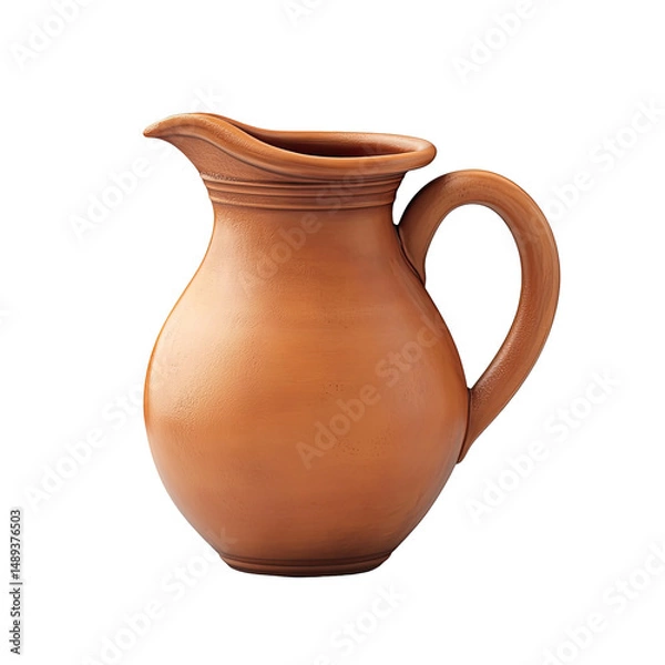 Fototapeta Terracotta pitcher with a simple, elegant design