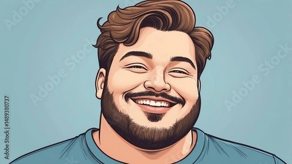 Fototapeta Plus size man Tilting the head slightly with a playful smile background