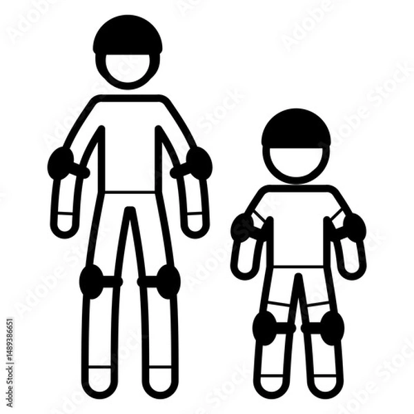 Fototapeta "Wear your helmet and safety pads" icon / illustration / sign