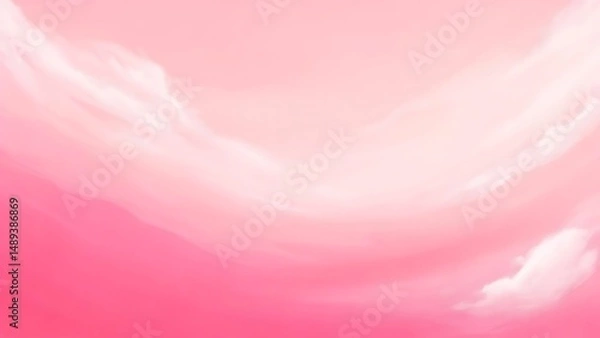 Obraz A breathtaking dreamy pink sky unfolds above wispy clouds a serene and peaceful pastel sunset scene perfect for backgrounds websites or design projects evoking tranquility and calm.