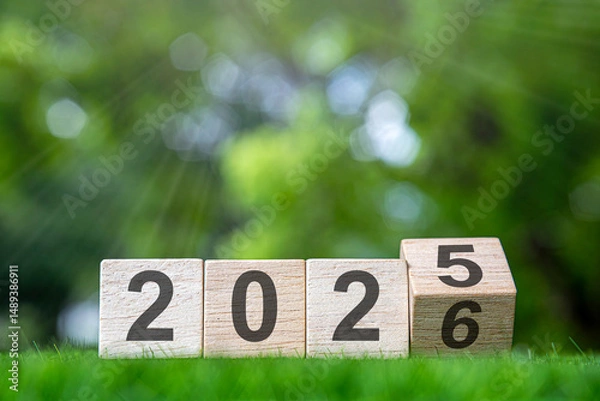 Fototapeta 2026 new year goal plan action. Goal achievement. Ambition aiming success. Setup objective target business planning of new year concept. business planning in 2026. Target concept for new year 2026