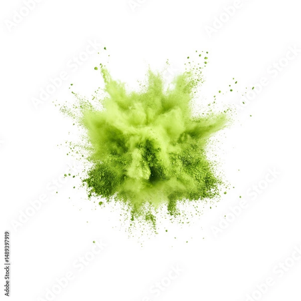 Obraz Abstract Green Powder Explosion on Black Background