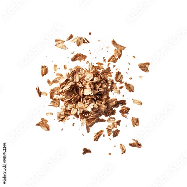 Obraz Exploding Oatmeal Granola Cluster Healthy Breakfast Cereal Texture