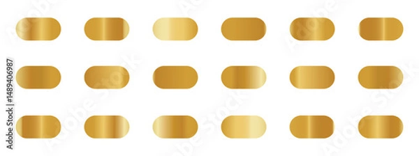 Obraz Golden premium gradient swatch palette set. premium golden gradients swatches set. Set gold gradient Chrome color foil texture background.