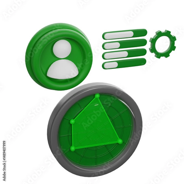 Fototapeta Data evaluated with strengths. 3d illustration.