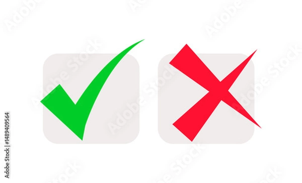 Obraz check mark and cross