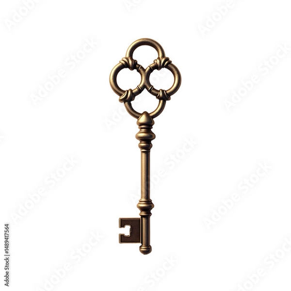 Fototapeta Intricately Designed Ornamental Key Exhibiting High Detail and Craftsmanship Perfect for Fantasy and Historical Projects