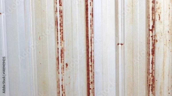 Fototapeta Rustic White Corrugated Metal Texture with Rust