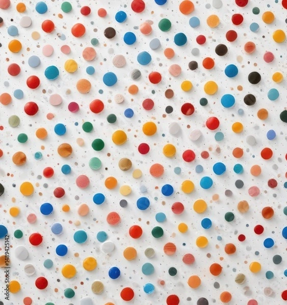 Fototapeta White background, colored dot pattern, varied sizes  , design, element