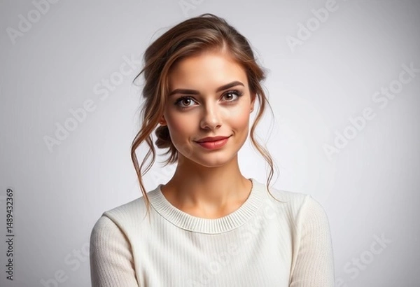 Fototapeta Studio headshot, professional lighting, neutral background, photo, career