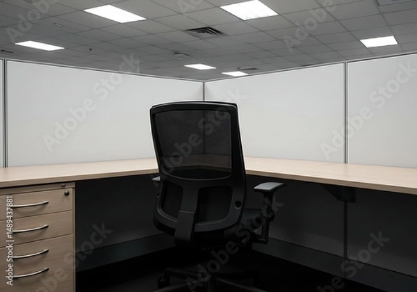 Obraz Empty office cubicle with chair