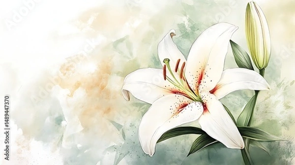 Obraz White lily illustration