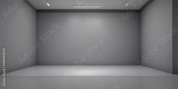 Obraz Minimalist grey studio backdrop, gradient walls  ,  interior,  showcase