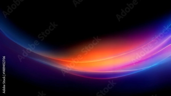 Obraz Luminous waves elegantly cascade from an ethereal darkness a breathtaking display of light and shadow creating a mesmerizing abstract artwork perfect for backgrounds and design projects.
