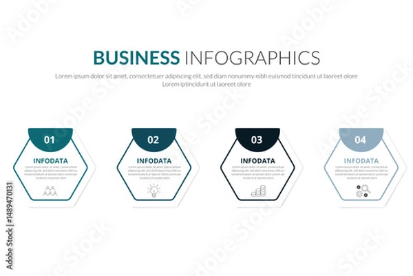 Fototapeta Timeline infographic template design. 3-4-5 options or steps business infographic template design. Can be used for process diagram, presentations, workflow layout, flow chart, steps, banner.