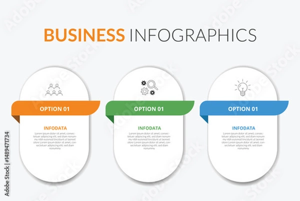 Fototapeta Infographics design vector and business icons with 3 options.