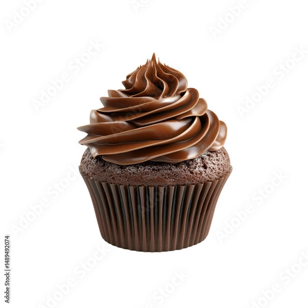 Obraz Delicious Chocolate Cupcake with Swirled Frosting