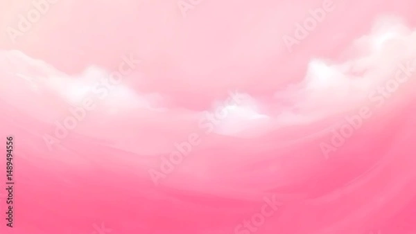 Obraz Soft pink clouds drift across a tranquil horizon creating a dreamy dreamscape perfect for peaceful meditation and imaginative inspiration.