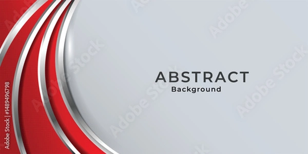 Obraz Abstract silver red background with curve. Vector illustration