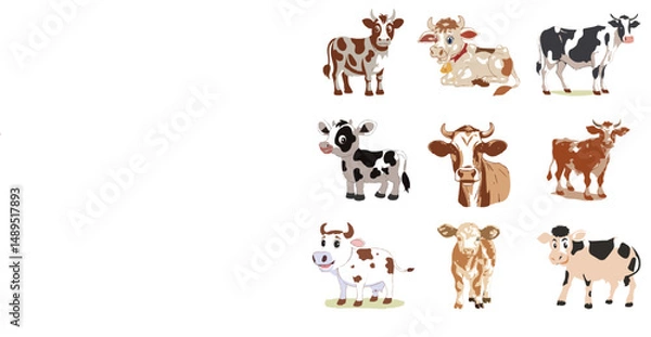 Obraz Group cow vector design