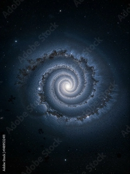 Fototapeta A spiral galaxy in outer space.