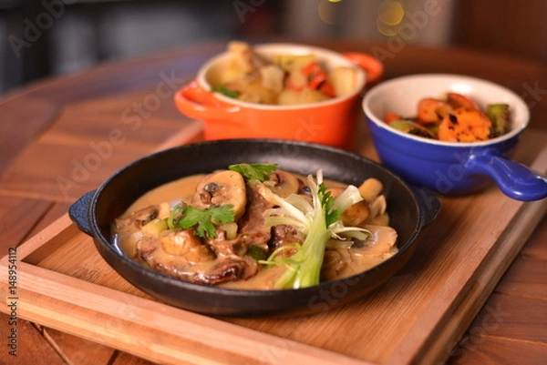 Obraz meat and mushrroms