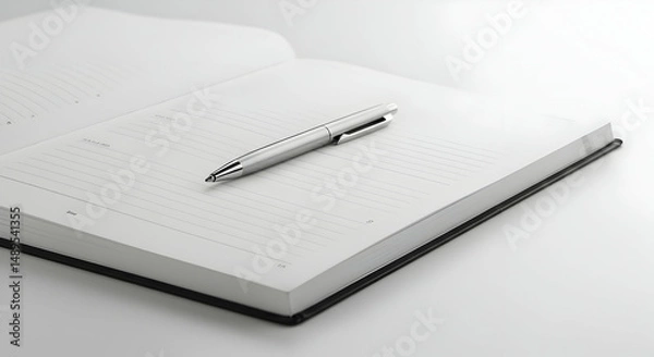 Fototapeta Blank notebook with pen