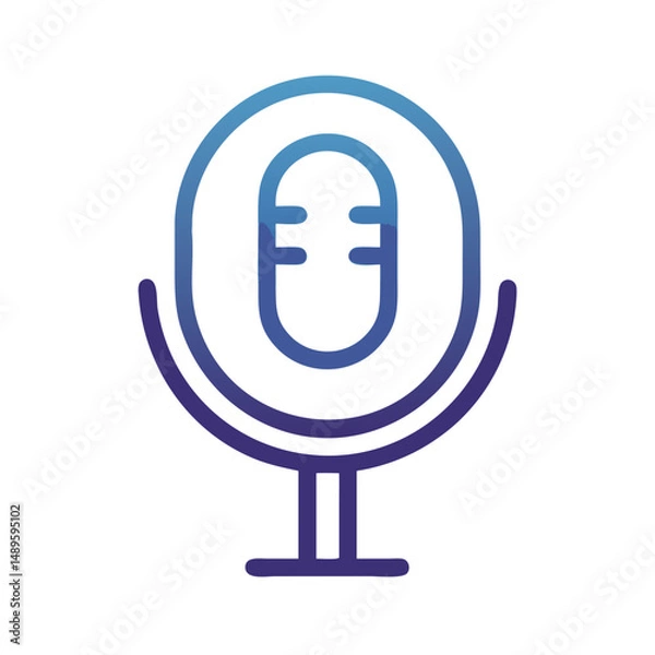 Fototapeta  Microphone Icon – Audio Input, Recording, Voice, Sound Symbol