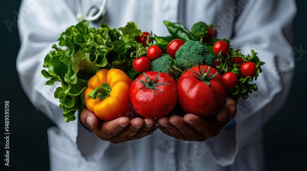 Fototapeta A healthcare professional examines metabolic syndrome using visual aids and tools for better understanding.