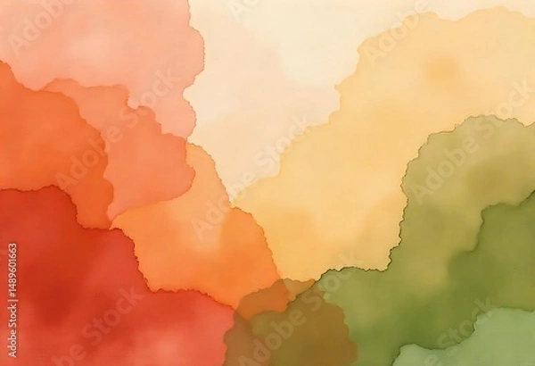 Obraz Generative AI watercolor abstract in autumnal hues flowing gracefully