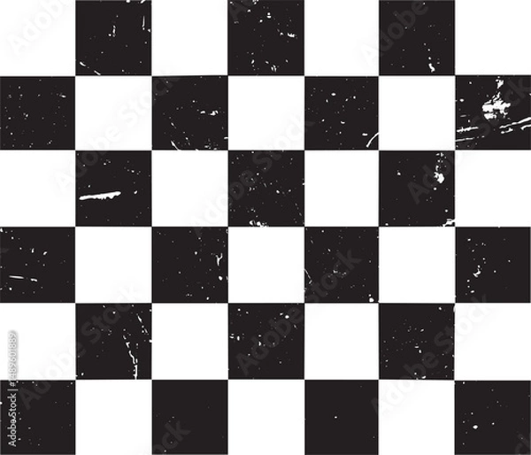 Fototapeta Distressed Chessboard Tile Pattern