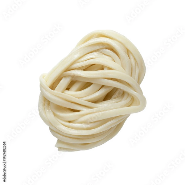 Fototapeta Close-up of a Pile of Cooked Udon Noodles