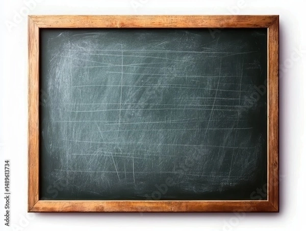 Fototapeta Blank Chalkboard with Wooden Frame for Educational Use and Design