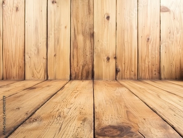 Fototapeta Rustic Wooden Background with Natural Textures and Warm Tones