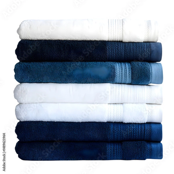 Fototapeta Stack of Soft and Fluffy Bath Towels in Various Colors