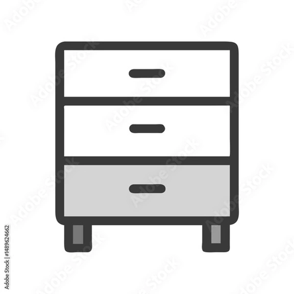 Fototapeta Cabinet with Single Drawer Symbol Representing Storage and Office Organization