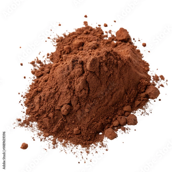 Fototapeta cocoa powder on white background