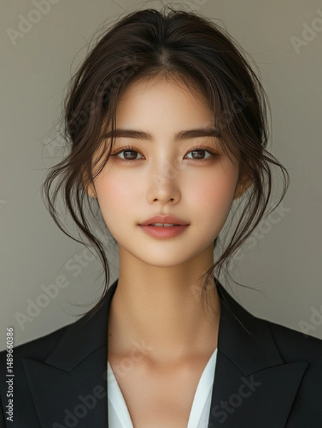 Obraz 정장 차림의 동양인 여성 상반신 사진