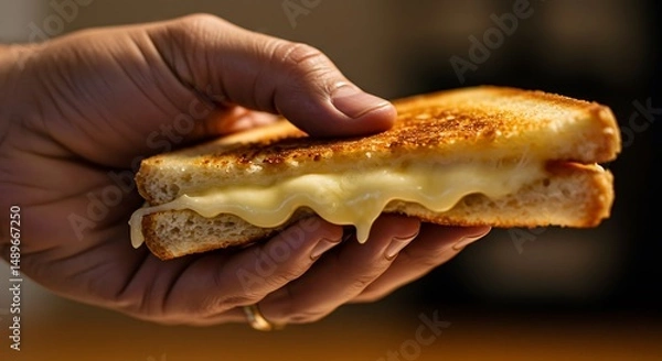 Obraz Grilled Cheese Sandwich Being Held