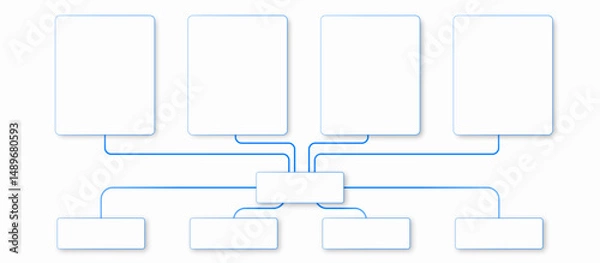 Fototapeta Linear Data Distribution Graphic for System Architecture Infographics