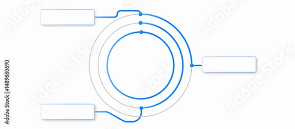 Fototapeta Modern Circular Network Illustration for Technology Infrastructure