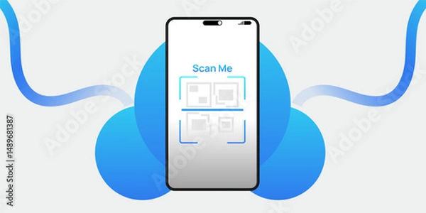 Fototapeta Smartphone QR Code Scanner for Mobile Payments and Information Access