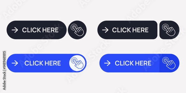 Obraz Modern Tap Here Elements for App Interfaces and User Interaction