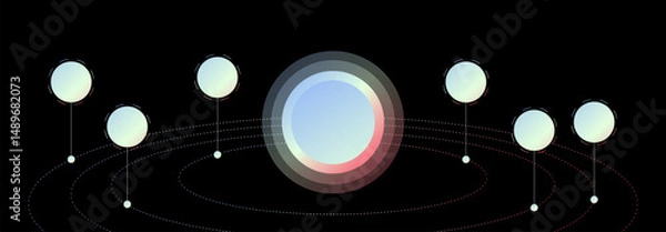 Fototapeta Abstract Circular Elements Orbiting for Presentation Backgrounds