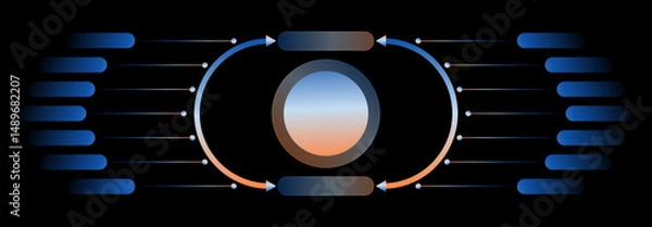 Fototapeta Circular Flowchart Diagram Illustrating Process for Business Presentations