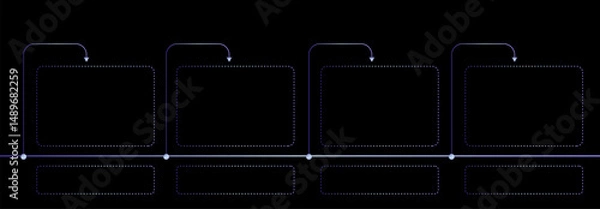 Fototapeta Modern Horizontal Timeline Diagram for Project Management and History