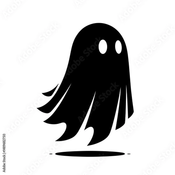 Obraz Floating cartoon ghost with wide eyes