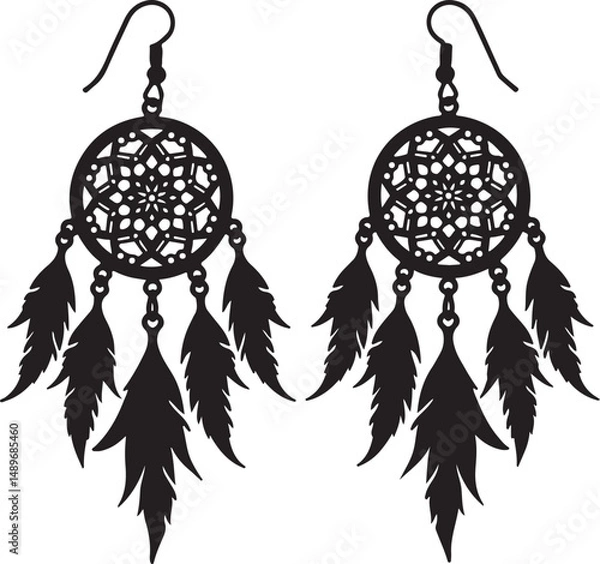 Fototapeta Dreamcatcher Earring Bundle