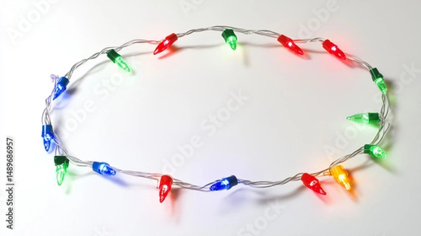 Fototapeta Colorful Christmas lights symbolize festive joy and warmth.
